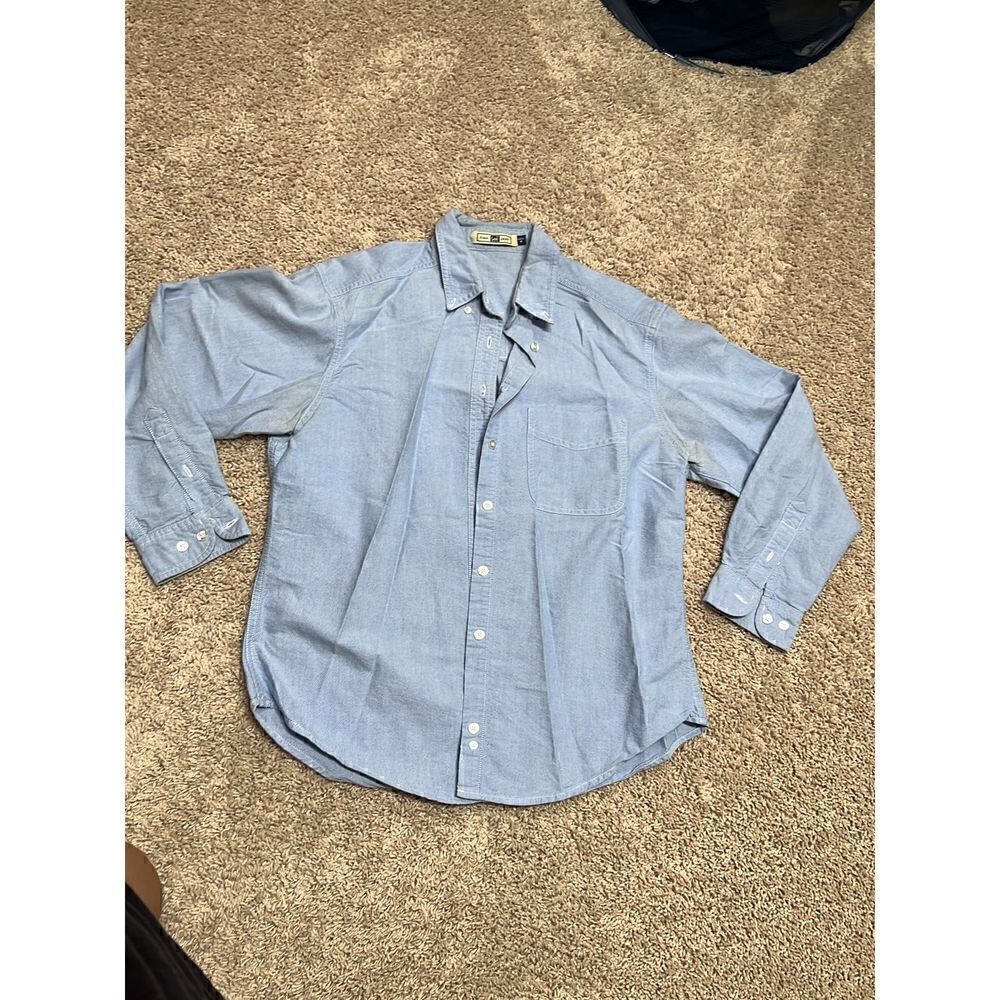 Lee Denim Blue Button-Down Collar Single-Pocket Long Sleeve Shirt M